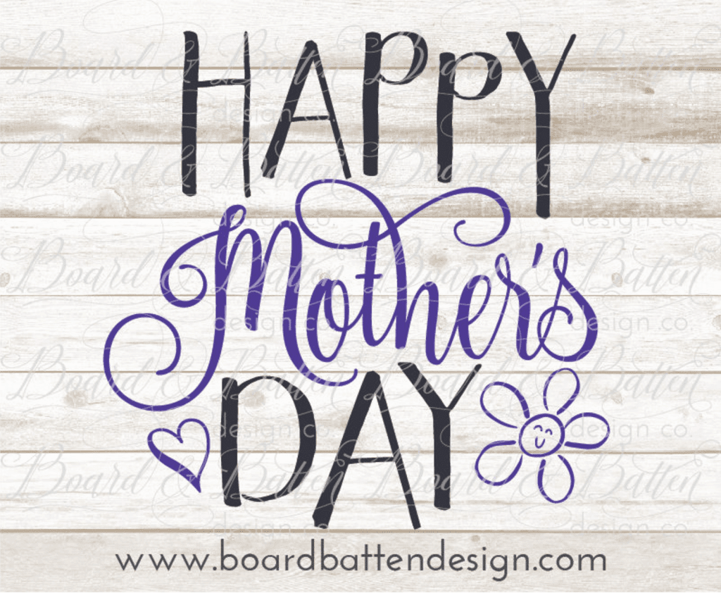 "Happy Mother's Day" Cut File for Silhouette Cameo or Cricut Explore - Shared by cuttingforbusiness.com