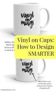 Vinyl on Cups, Tumblers, and Mugs - Designing Smarter with Your Silhouette Cameo or Cricut Explore - by cuttingforbusiness.com