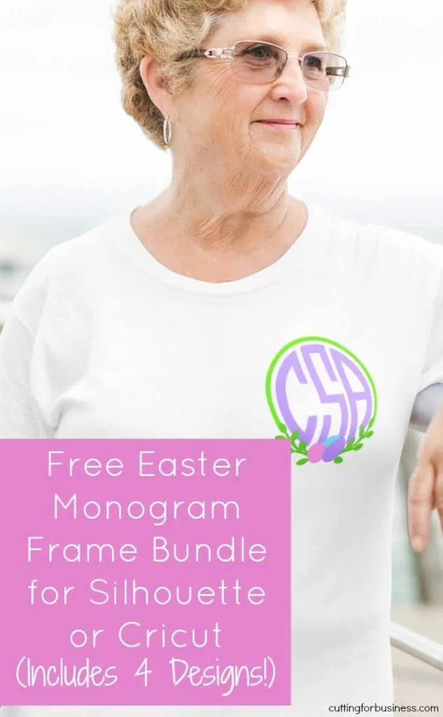 Free Easter Monogram Frame Bundle for Silhouette Cameo or Cricut Explore - by cuttingforbusiness.com