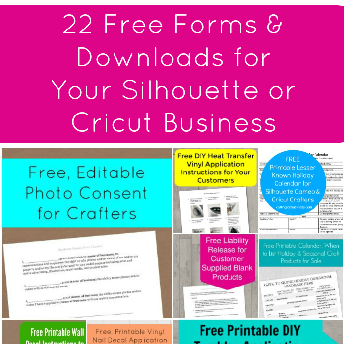 22 Free Forms And Downloads For Your Silhouette Or Cricut Small Business Cutting For Business