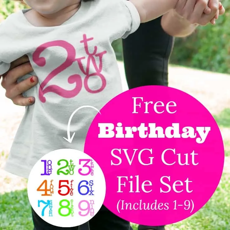 Free Birthday Number SVG Cut File Set for Silhouette Cameo or Cricut Explore - by cuttingforbusiness.com