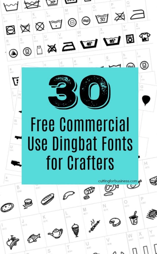 30 Free Commercial Use Dingbat Fonts for Crafters - Great for Silhouette Cameo or Cricut Explore - by cuttingforbusiness.com