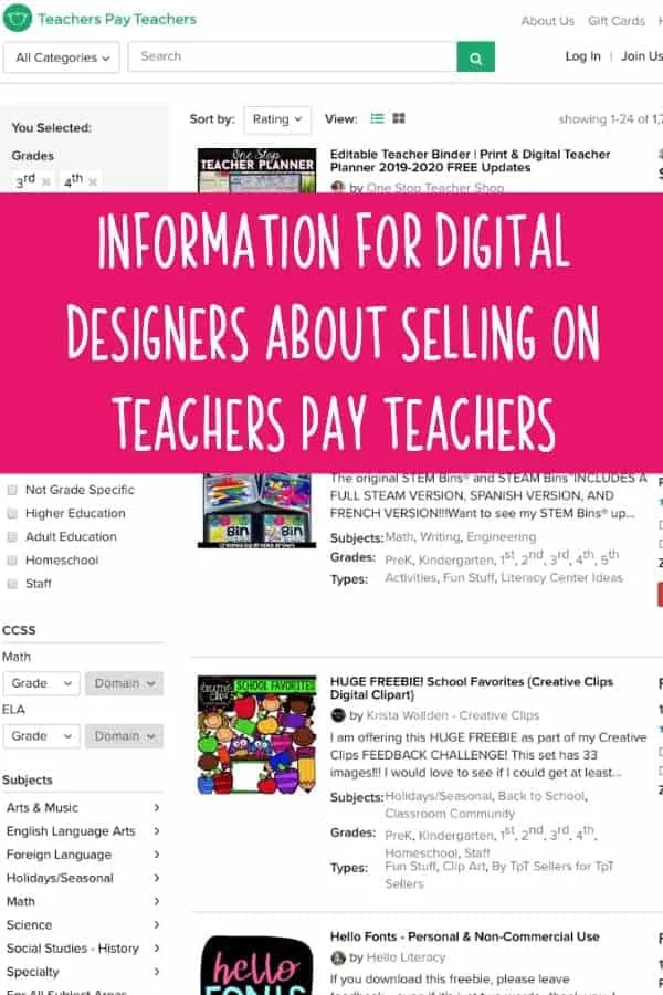 Information for Digital Cut File Designers About Selling on Teachers Pay Teachers - Silhouette Portrait or Cameo and Cricut Explore or Maker - by cuttingforbusiness.com