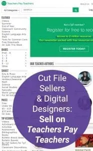 Attention SVG cut file sellers and digital designers: Read about selling on Teachers Pay Teachers for a new revenue stream - Silhouette Cameo - Cricut Explore - by cuttingforbusiness.com