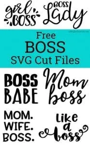 Free 'Boss' SVG Cut File Set for Silhouette Cameo or Cricut Explore Maker Small Business Owners - by cuttingforbusiness.com