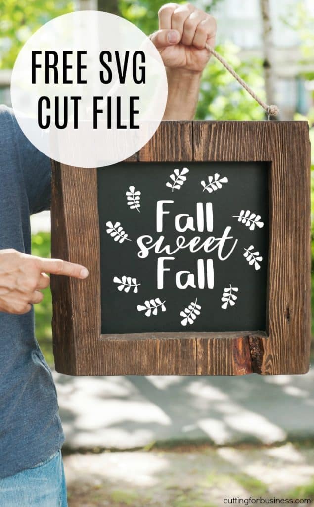 Free 'Fall Sweet Fall' Wreath SVG Cut File for Silhouette Cameo, Curio, Mint, Cricut, Maker - by cuttingforbusiness.com