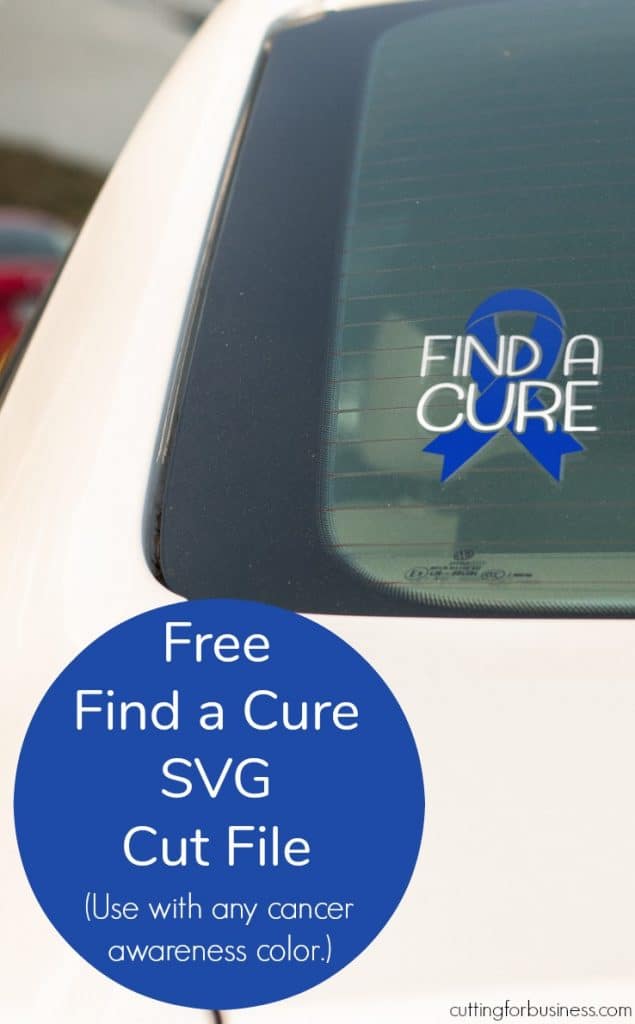 Free Commercial Use 'Find a Cure' Cancer SVG Cut File - For Silhouette Cameo, Portrait, Cricut, Maker - by cuttingforbusiness.com