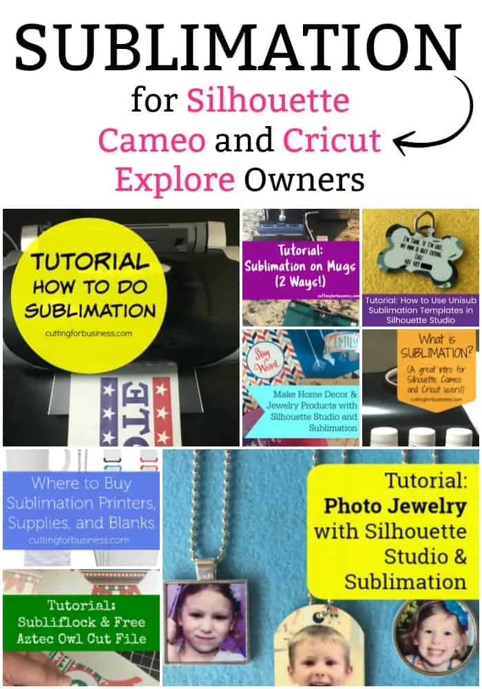 Sublimation Round Up for Silhouette Cameo and Cricut Explore Maker Crafters - by cuttingforbusiness.com