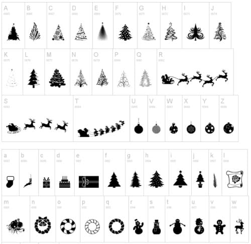 10 Free Commercial Use Christmas Dingbat Fonts for Silhouette Cameo or Cricut Explore or Maker Crafters - by cuttingforbusiness.com
