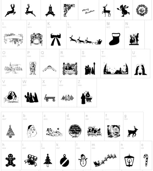 10 Free Commercial Use Christmas Dingbat Fonts for Silhouette Cameo or Cricut Explore or Maker Crafters - by cuttingforbusiness.com