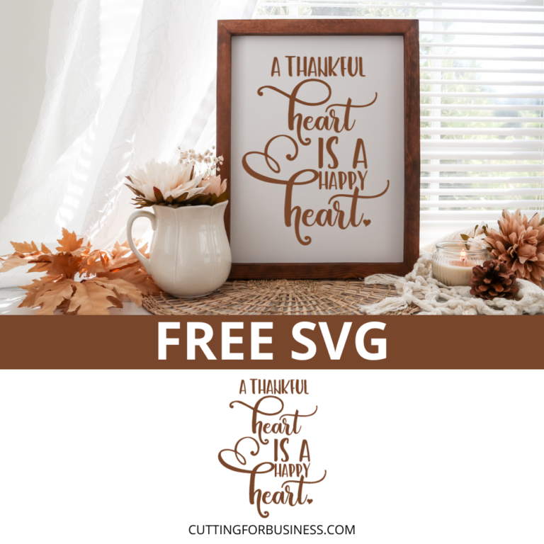 Free Thankful Heart SVG for Thanksgiving