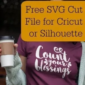 Free 'Count Your Blessings' SVG Cut File for Silhouette Cameo, Cricut Explore or Maker - by cuttingforbusiness.com