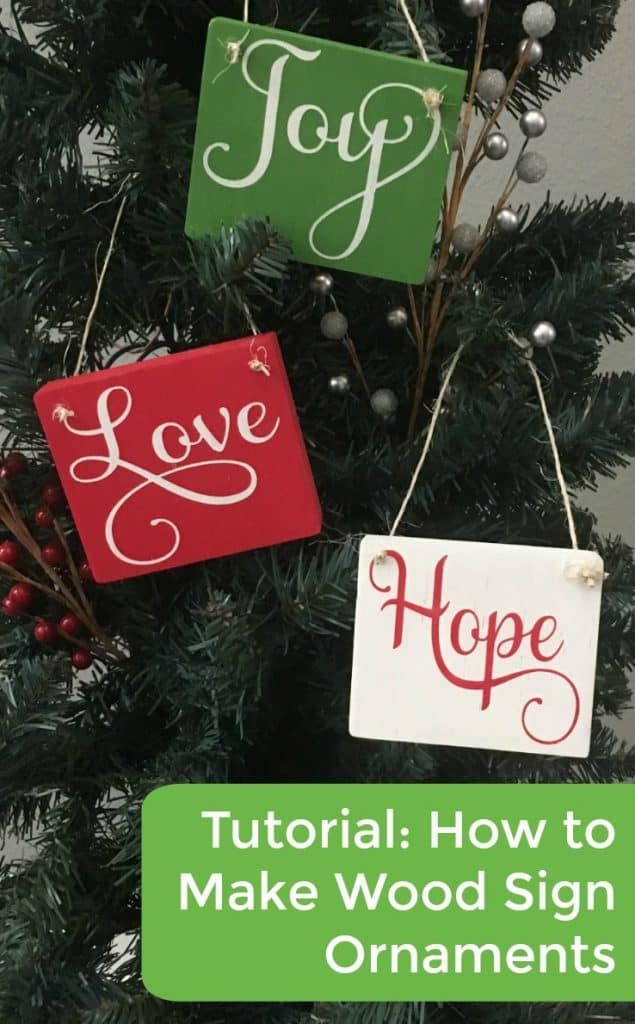 Tutorial: How to Make Wood Sign Christmas Ornaments with your Silhouette Cameo or Cricut Explore or Maker - by cuttingforbusiness.com