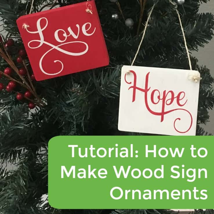Tutorial: How to Make Wood Sign Christmas Ornaments with your Silhouette Cameo or Cricut Explore or Maker - by cuttingforbusiness.com