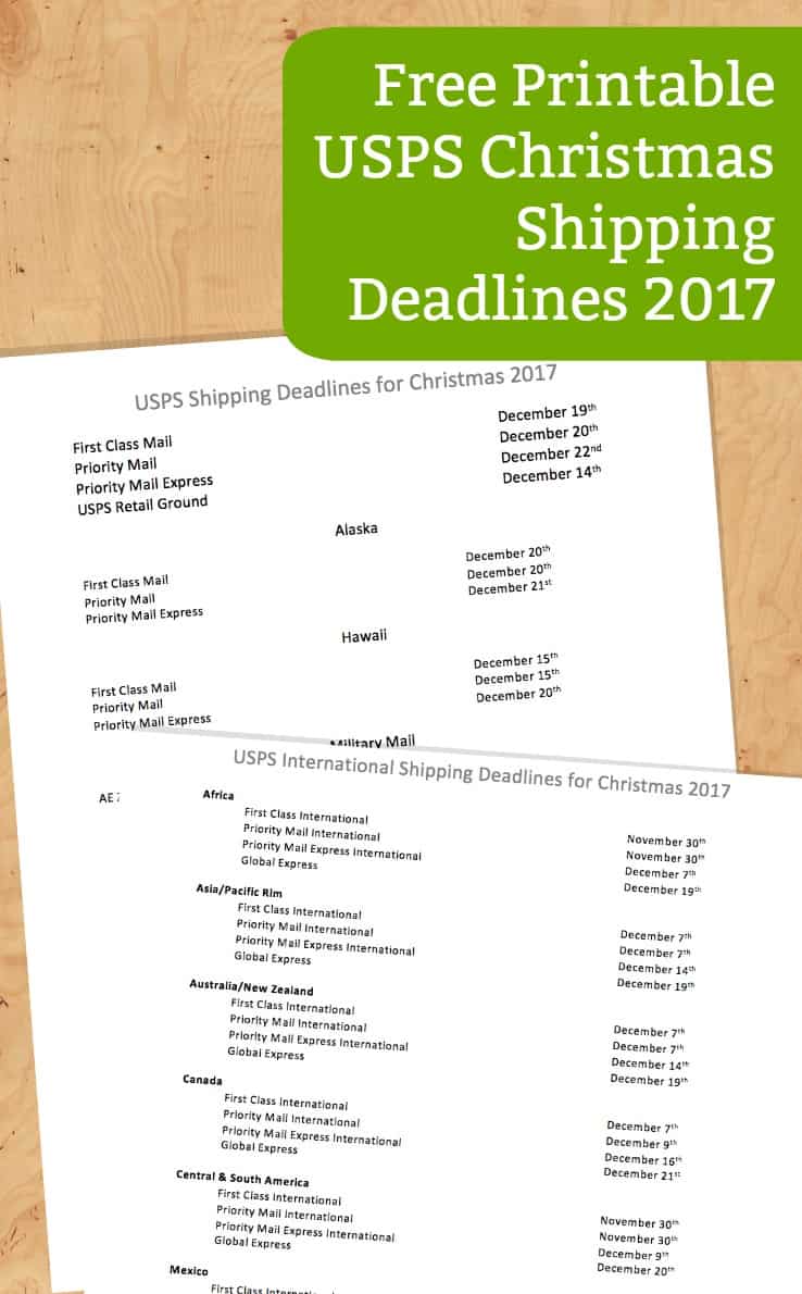 Free Printable: USPS Christmas Holiday Shipping Deadlines 2017 - Great for Silhouette Cameo and Cricut Explore or Maker Etsy Shop Owners and Sellers - by cuttingforbusiness.com