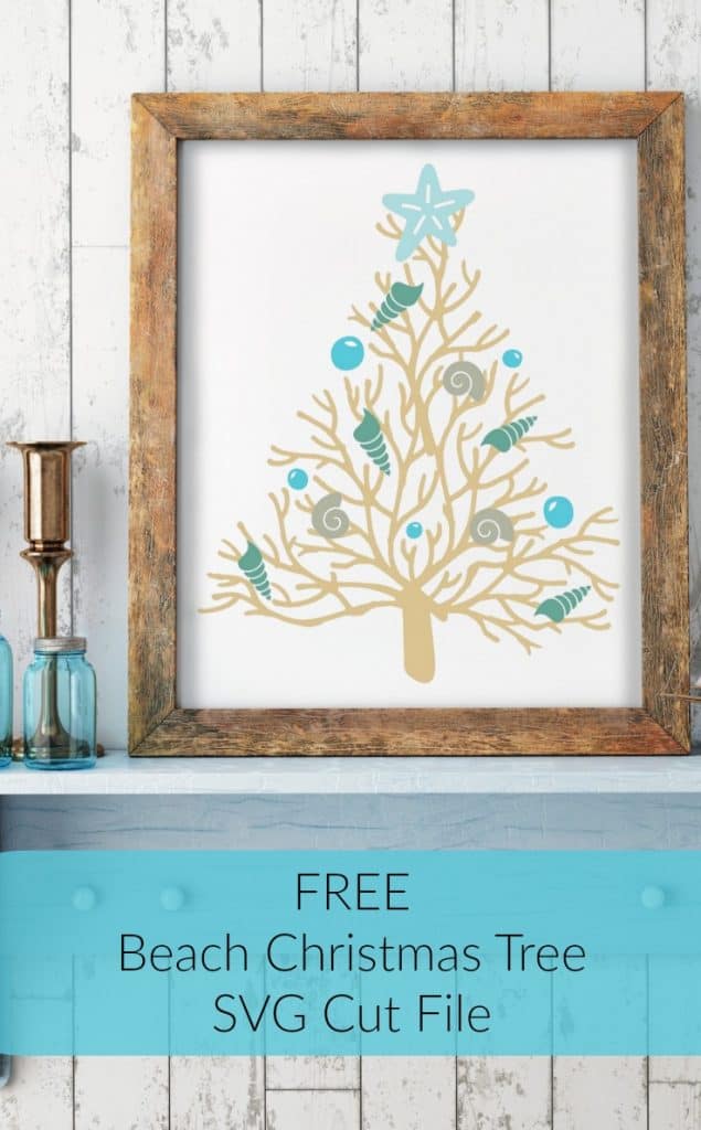 Free Coastal Christmas Beach Tree Svg Cut File Cutting For Business