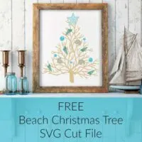 Free Coastal Christmas Beach Tree SVG Cut File for Silhouette Portrait, Cameo, Curio, Cricut Explore, or Maker - by cuttingforbusiness.com