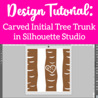 Design Tutorial: Carved Initials Tree Trunk in Silhouette Studio - Portrait, Cameo, Curio, Mint - by cuttingforbusiness.com