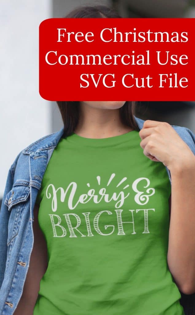 Free 'Merry & Bright' Christmas SVG Commercial Use Cut File for Silhouette Cameo and Portrait or Cricut Explore or Maker - by cuttingforbusiness.com