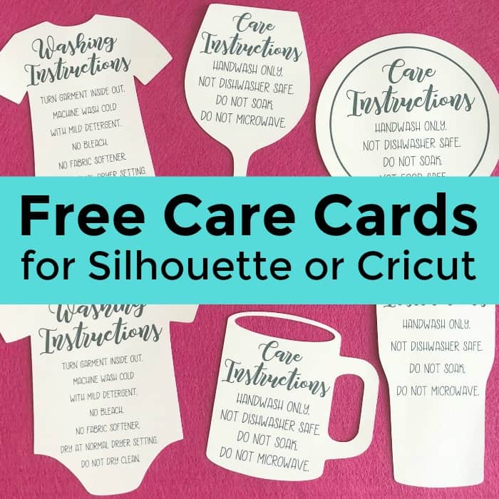 Free Shaped Printable Care Cards for Your Silhouette or Cricut Business