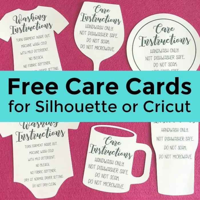 Free Shaped Printable Care Cards for Your Silhouette Portrait or Cameo or Cricut Explore or Maker Business - by cuttingforbusiness.com