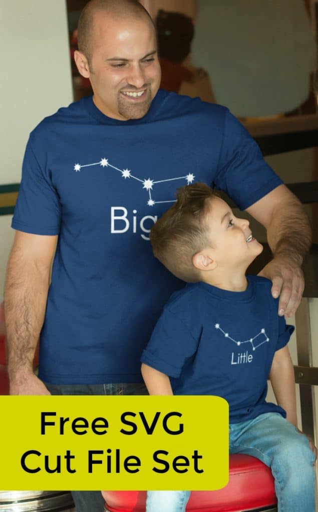 Free Dad and Me Big Dipper, Little Dipper SVG Cut File for Silhouette Portrait or Cameo and Cricut Explore or Maker - by cuttingforbusiness.com