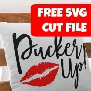 Free Pucker Up Valentine's Day SVG Cut File for Silhouette Portrait or Cameo and Cricut Explore or Maker - by cuttingforbusiness.com