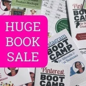 Want to start a business with your Silhouette Cameo or Portrait or Cricut Explore or Maker? Swoop up my business books while they are on sale! Cuttingforbusiness.com.