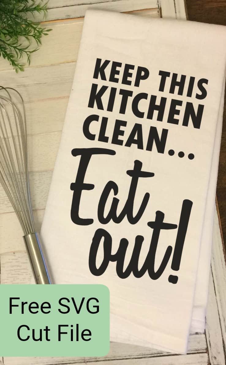 Free 'Keep This Kitchen Clean' SVG Cut File for Silhouette Portrait or Cameo and Cricut Explore or Maker - by cuttingforbusiness.com