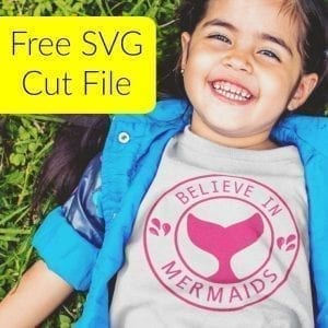Free 'Believe in Mermaids' SVG Cut File for Silhouette Portrait or Cameo and Cricut Explore or Maker - by cuttingforbusiness.com