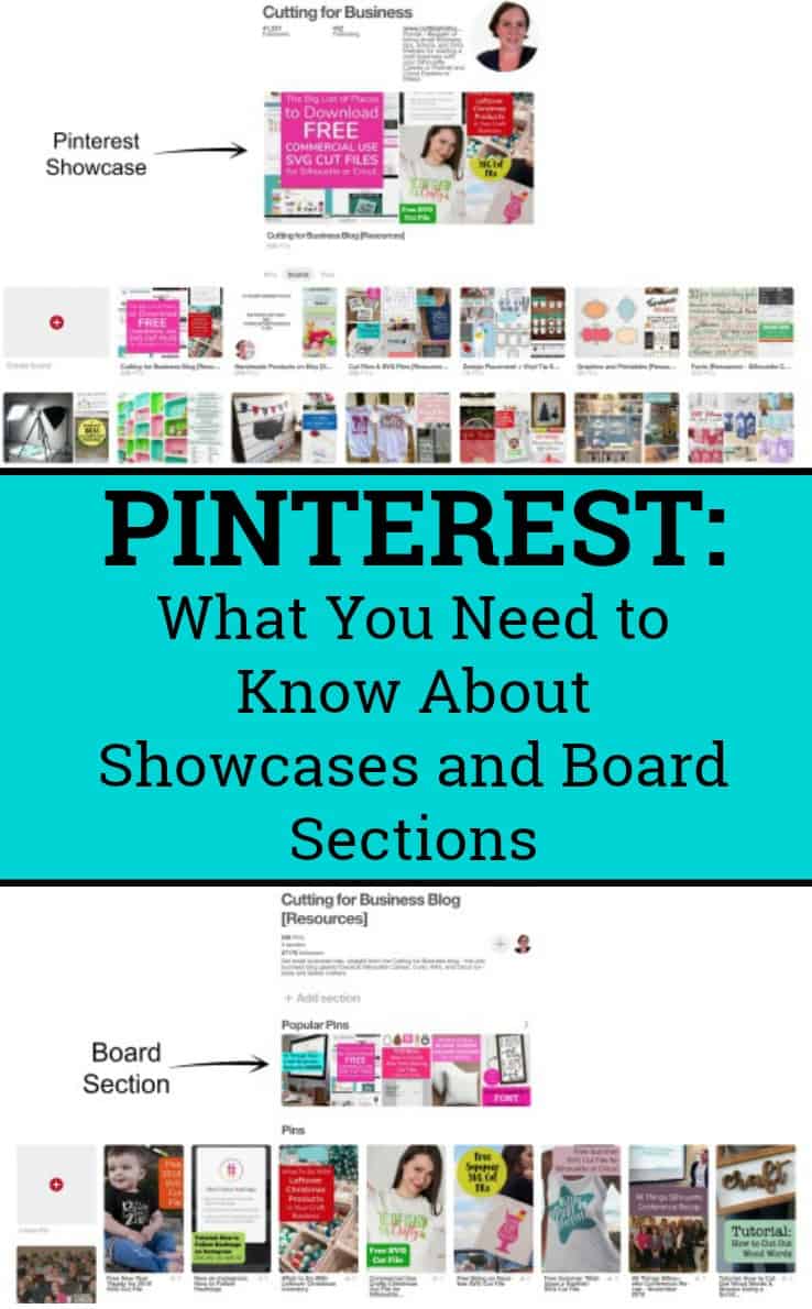 Pinterest: What You Need to Know About Showcases and Board Sections for Your Silhouette or Cricut Small Business - by cuttingforbusiness.com