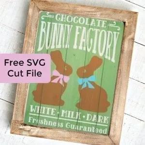 Free Easter 'Chocolate Bunny Factory' SVG Cut File for Silhouette Portrait or Cameo and Cricut Explore or Maker - by cuttingforbusiness.com