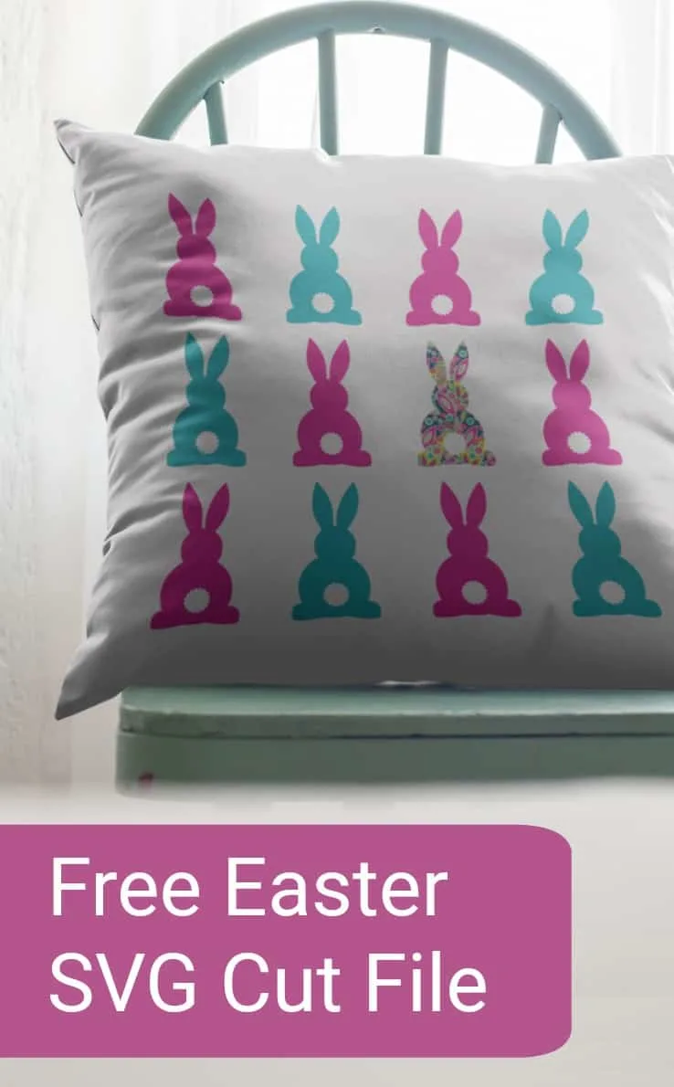 Free Easter Bunnies SVG Cut File for Silhouette Portrait or Cameo and Cricut Explore or Maker - by cuttingforbusiness.com