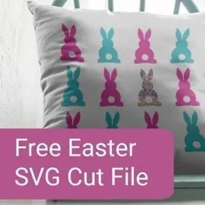 Free Easter Bunnies SVG Cut File for Silhouette Portrait or Cameo and Cricut Explore or Maker - by cuttingforbusiness.com