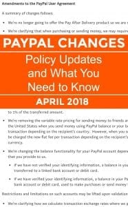 Paypal Policy Updates You Need to Know - April 2018 - A must read for Silhouette Portrait or Cameo and Cricut Explore or Maker small business owners - by cuttingforbusiness.com
