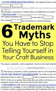 6 Trademark Myths You Have to Stop Telling Yourself in Your Craft Business - by cuttingforbusiness.com - a website dedicated to helping you make money with your Silhouette Portrait or Cameo and Cricut Explore or Maker