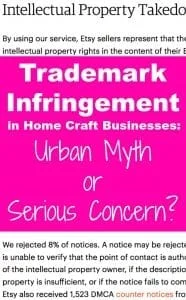 Is Trademark Infringement Something to Really Worry About in Your Craft Business? A good read for Silhouette Portrait or Cameo and Cricut Explore or Maker small business owners - by cuttingforbusiness.com