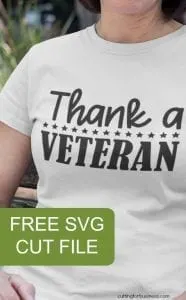 Free 'Thank a Veteran' Patriotic SVG Cut File for Silhouette Portrait or Cameo and Cricut Explore or Maker - July 4th - Memorial Day - Labor Day - by cuttingforbusiness.com