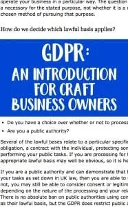 The GDPR for Craft Businesses - A good read for Silhouette and Cricut crafters with websites, Shopify stores, and Etsy shops. By cuttingforbusiness.com.