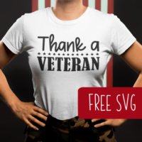 Free 'Thank a Veteran' SVG cut file for Silhouette or Cricut - Portrait, Cameo, Mint, Curio, Explore, Maker, Joy - by cuttingforbusiness.com.