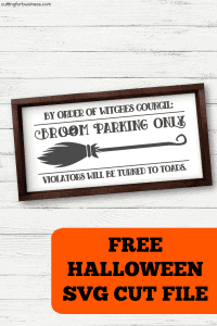 Free Halloween Broom Parking SVG Cut File for Silhouette Cameo or Cricut - by cuttingforbusiness.com