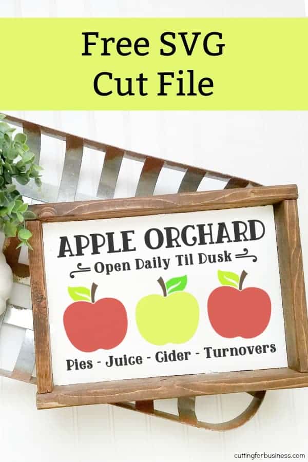 Free Fall Apple Orchard SVG Cut File for Silhouette Portrait or Cameo and Cricut Explore or Maker - by cuttingforbusiness.com