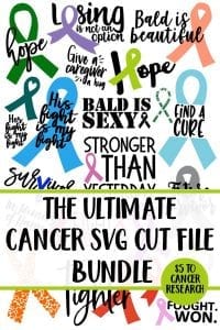 The Ultimate Cancer SVG Cut File Bundle for Silhouette Portrait or Cameo and Cricut Explore or Maker - by cuttingforbusiness.com