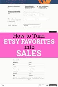 How to Turn Etsy Favorites into Buyers with Coupon Codes - by cuttingforbusiness.com