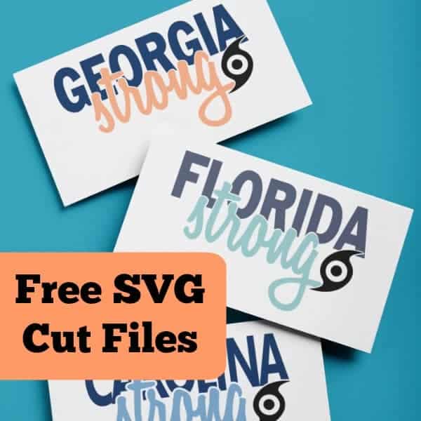 Free 'Florida Georgia Carolina Strong' Hurricane Michael Relief SVG Cut File for Silhouette Portrait or Cameo and Cricut Explore or Maker - by cuttingforbusiness.com