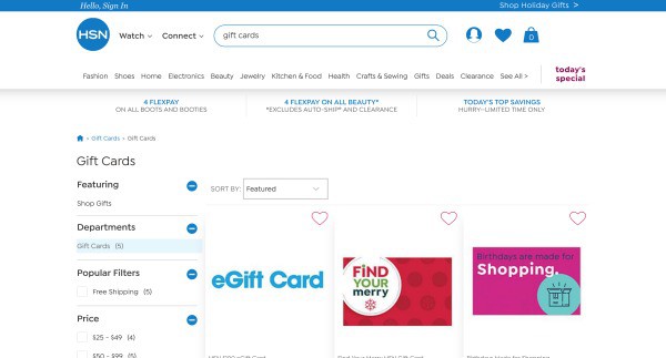 Home Shopping Network Gift Cards - HSN.com - by cuttingforbusiness.com