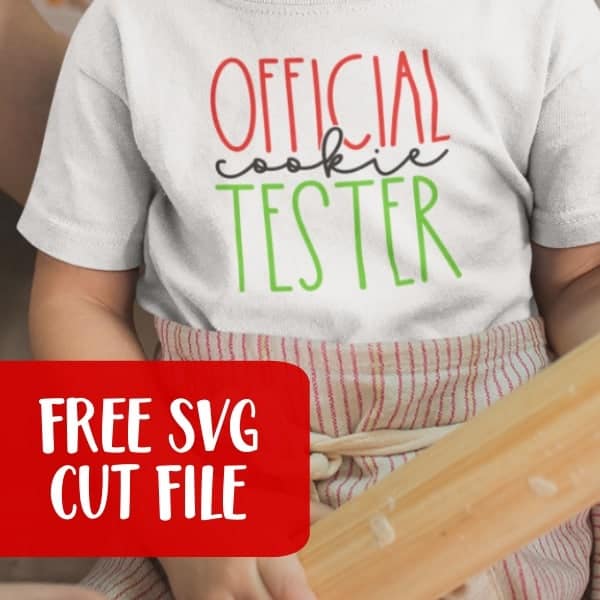Free Christmas 'Official Cookie Tester' SVG Cut File for Cricut Explore and Maker or Silhouette Cameo and Portrait - by cuttingforbusiness.com