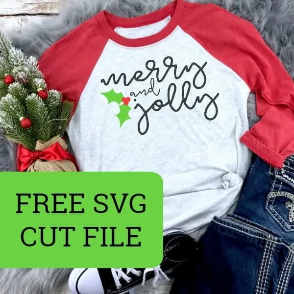 Free Christmas 'Merry and Jolly' SVG Cut File for Silhouette Portrait or Cameo and Cricut Explore or Maker - by cuttingforbusiness.com