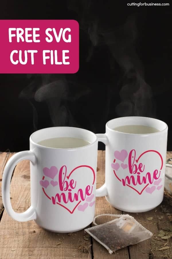 Free 'Be Mine' Commercial Use Cut File for Silhouette Portrait or Cameo and Cricut Explore or Maker - by cuttingforbusiness.com