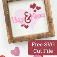 Free 'Hugs & Kisses' Valentine's Day SVG Cut File for Silhouette Portrait or Cameo and Cricut Explore or Maker - by cuttingforbusiness.com